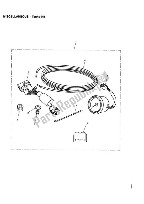 All parts for the Tacho Kit of the Triumph America Carburettor 790 2002 - 2007